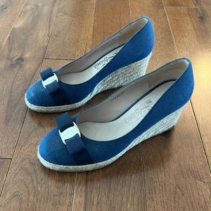 Ferragamo (original) women’s platform jean closed tow sandals